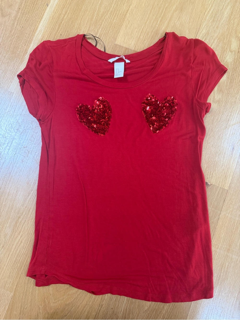 Red Sequin Heart Tee